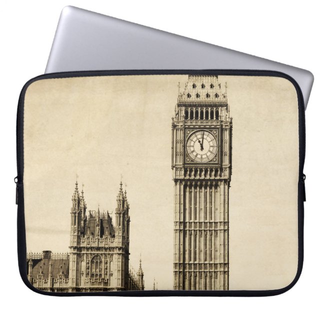 London Big Ben: Vintage View Laptop Sleeve (Front)