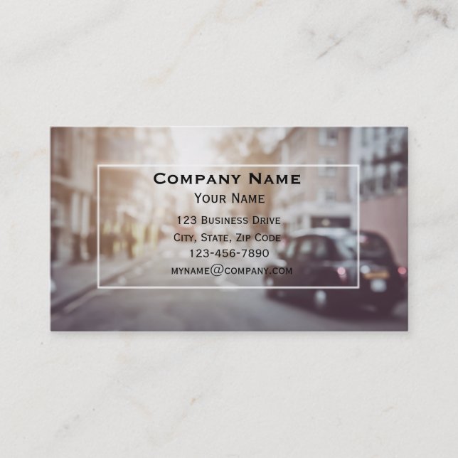 London Black Car Taxi Cab Business Card (Front)