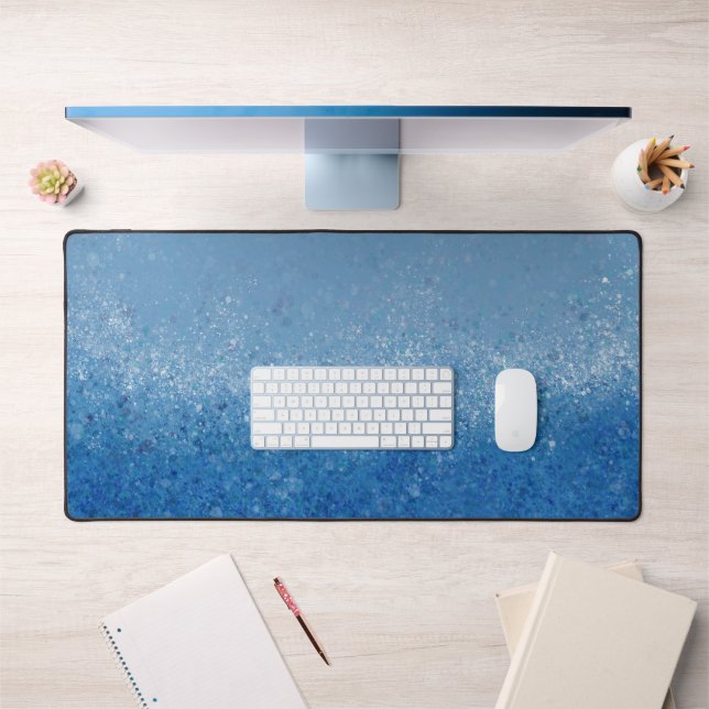 London Blue Abstract Art Desk Mat (Office 1)