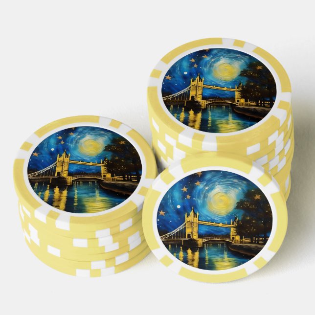 London Bridge Acrylic Art, Poker Chips (Stack)