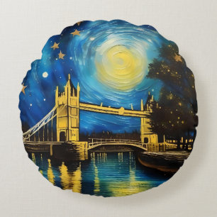 London Bridge Acrylic Art, Round Pillow