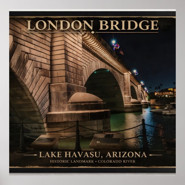 London Bridge at Night Poster (Front)