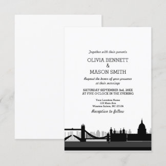 London Bridge Cityscape Wedding Invitation