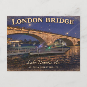 London Bridge Lake Havasu night view Postcard