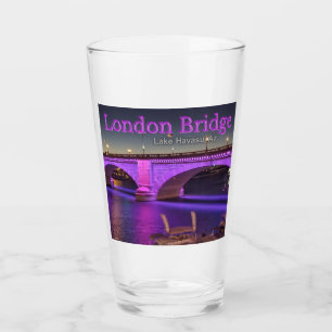 London Bridge Lit Up with purple lights!  Glass