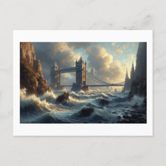London Bridge Rough Waters,  Postcard