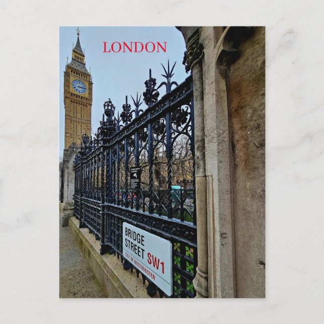 London Bridge Street sign view postcard (Front)