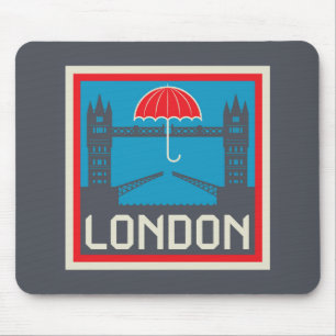 London Bridge with Umbrella Mouse Pad