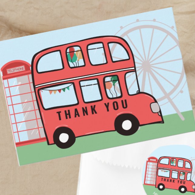 London British Bus Birthday Thank You Card (Creator Uploaded)