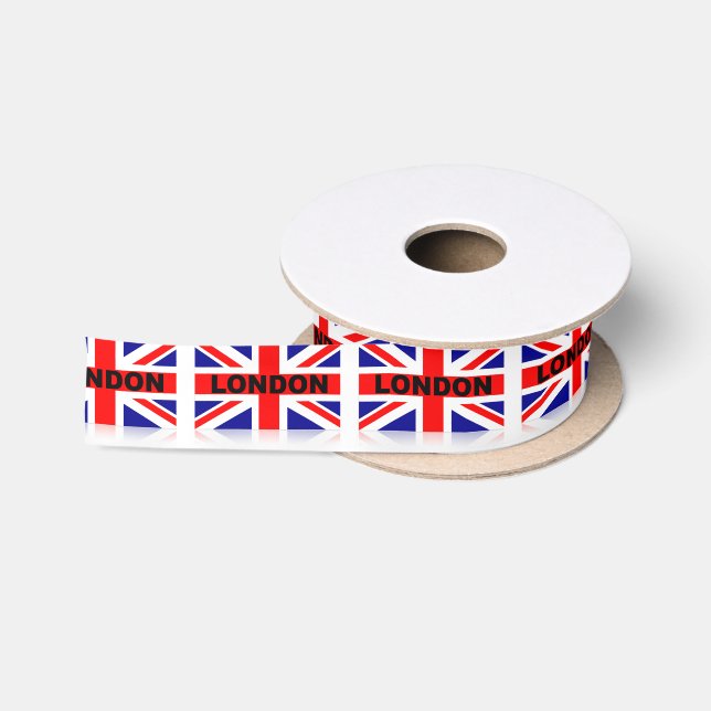 London British Flag Red Blue White Satin Ribbon (Spool)