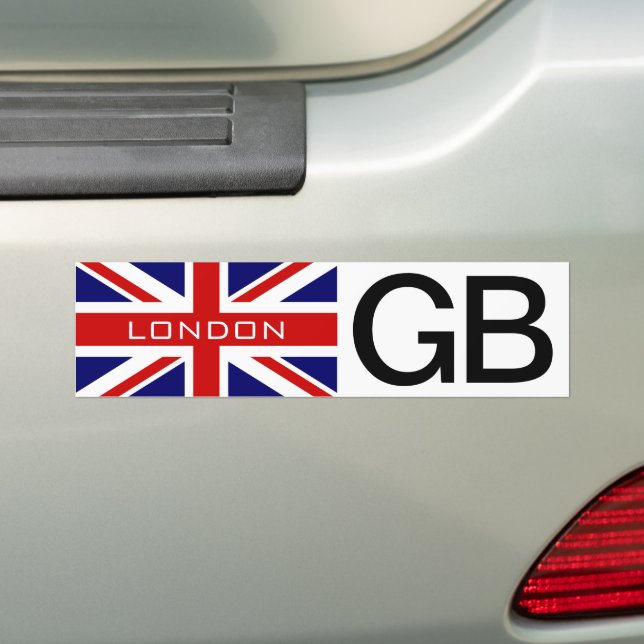 London British Union jack flag bumper sticker (On Car)