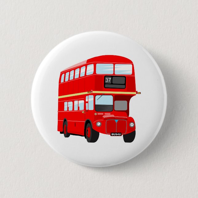 London Bus 2 Inch Round Button (Front)