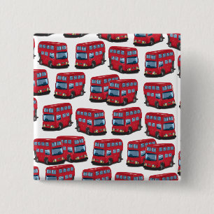 London Bus 2 Inch Square Button