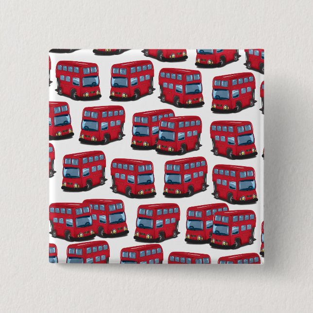 London Bus 2 Inch Square Button (Front)