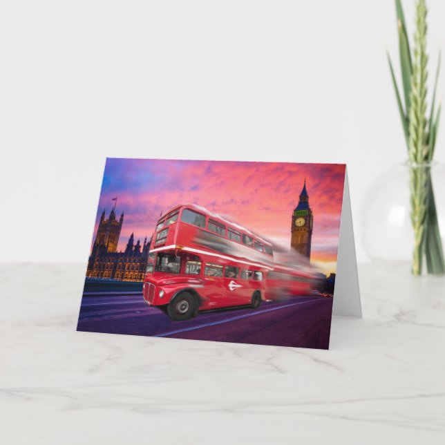 London bus and Big Ben Card (Front)