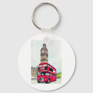 London Bus and Big Ben Keychain
