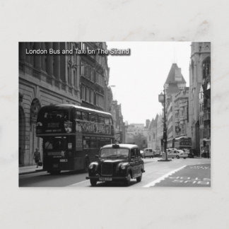 london bus and taxi postcard