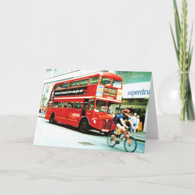London Bus Greeting Card (Front)