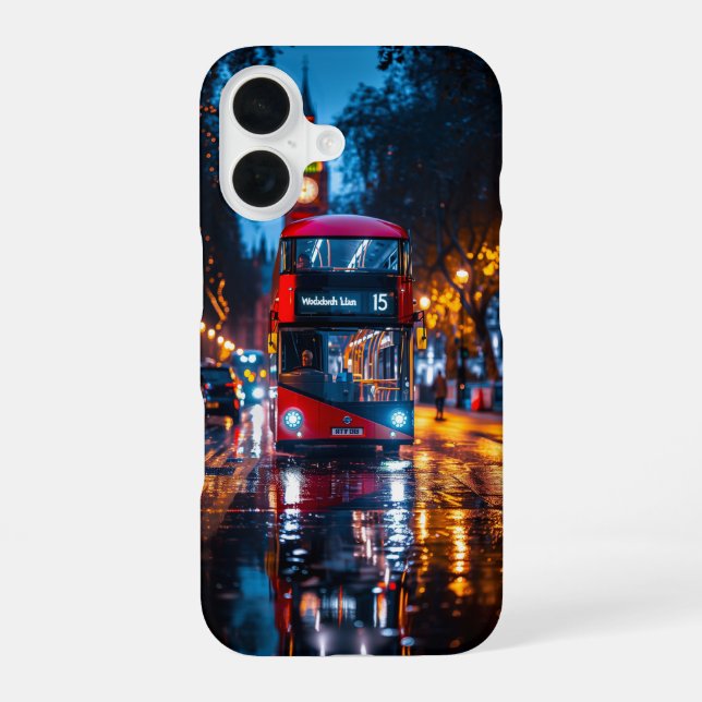 London Bus iPhone 16 Case (Back)
