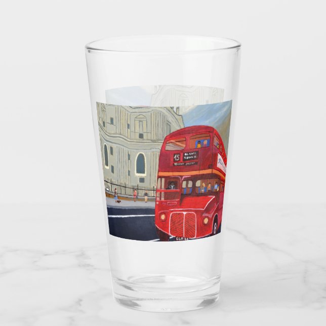 London bus latte mug  glass (Back)