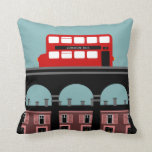 London Bus On A Bridge Throw Pillow<br><div class="desc">Vector Graphic By Natalia Povalyaeva</div>