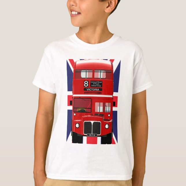 London Bus with Union Jack T-Shirt (Front)