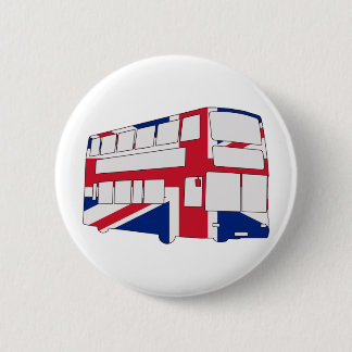 London Bus with Union Jack t shirts and gifts 2 Inch Round Button