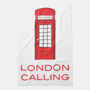London Calling Phone Booth Kitchen Towel