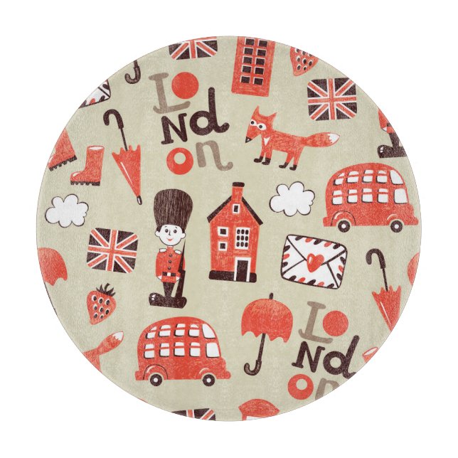 London Childish: Funny Pattern Design Cutting Board (Front)