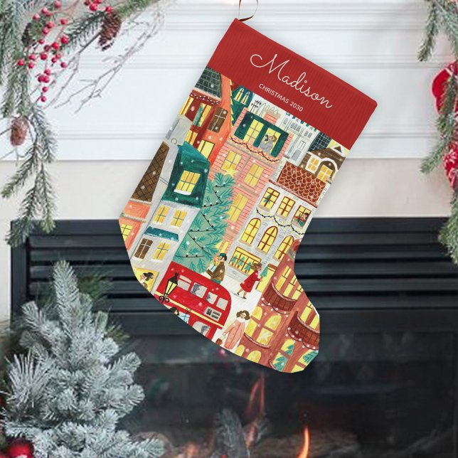 London christmas city large christmas stocking (London christmas city large christmas stocking)