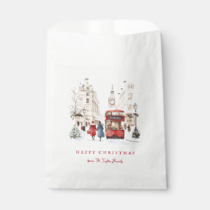 London Christmas Watercolor City Scene Favour Bag