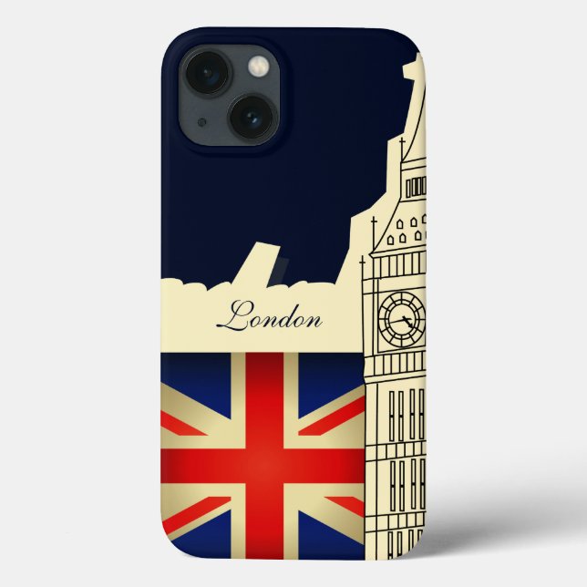 London City Big Ben Great Britain Flag Case-Mate iPhone Case (Back)