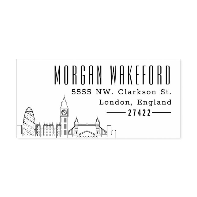 London City | Customized Address Self-inking Stamp (Design)