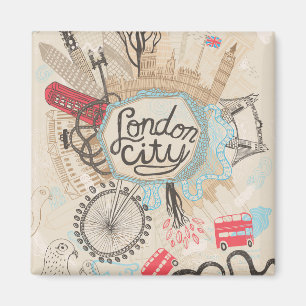 London City Doodle Art Magnet