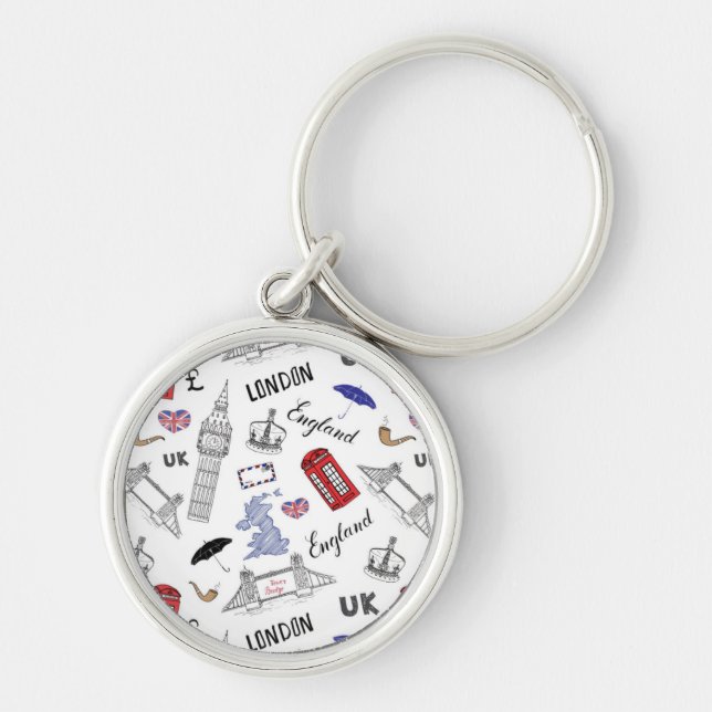 London City Doodles Pattern Keychain (Front)