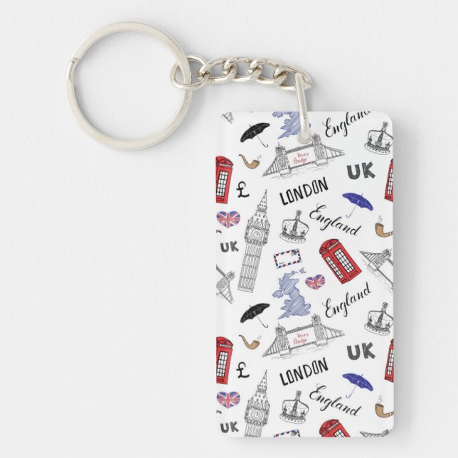 London City Doodles Pattern Keychain (Front)