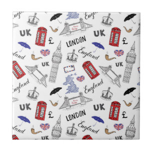 London City Doodles Pattern Tile