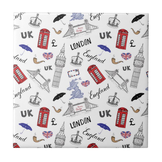 London City Doodles Pattern Tile (Front)