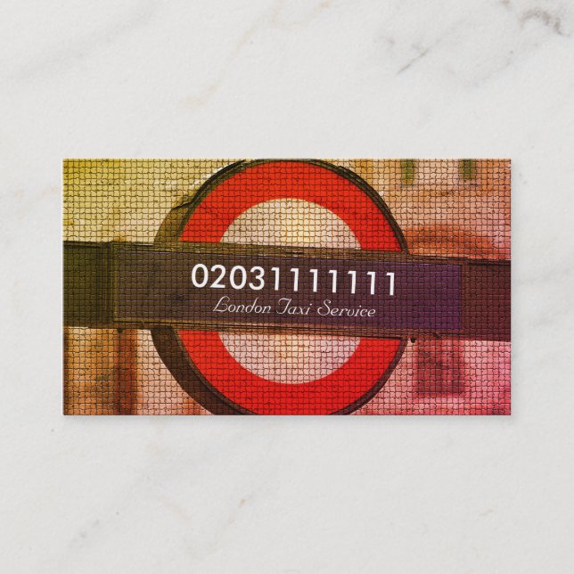 London City Mosaic Effect Taxi Service Business Card (Front)