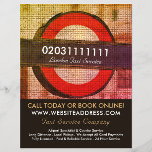 London City Mosaic Effect Taxi Sign & Price List Flyer