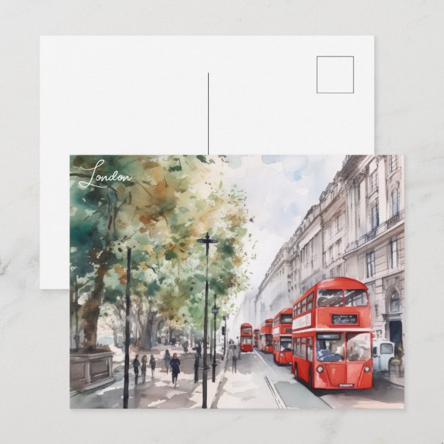 London City Red bus Angleterre Travel Carte postal (Devant / Derrière)