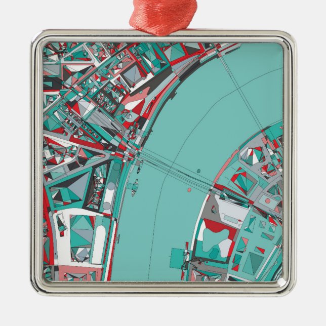 London City Structure Map Metal Ornament (Front)