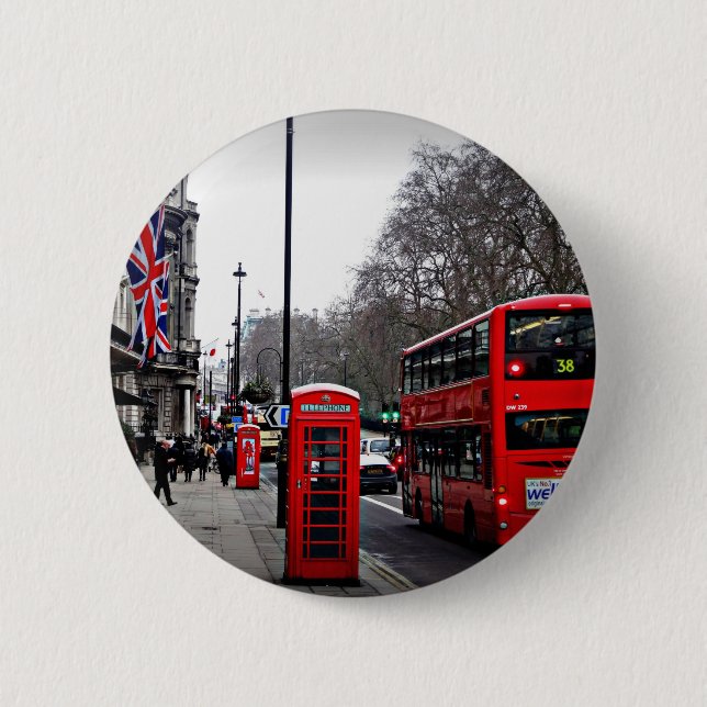 London cityscape 2 inch round button (Front)