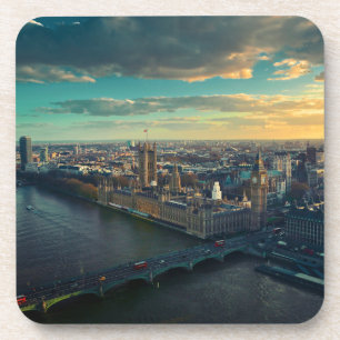 London Cityscape with Sunset Coaster
