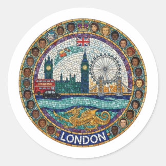 LONDON CLASSIC ROUND STICKER