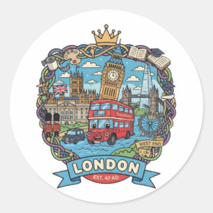 LONDON CLASSIC ROUND STICKER