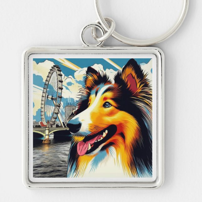 London Collie Keychain (Front)