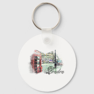 London Coloured Sketch Keychain