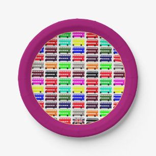 London colours & Double Decker Bus / kids party Pa Paper Plate