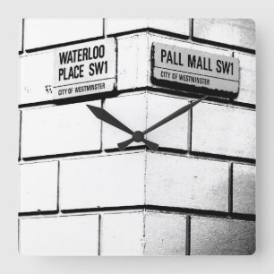 London Corner Square Wall Clock